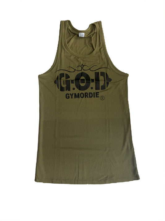 Men’s ribbed muscle fit stretch vest by GYMORDIE