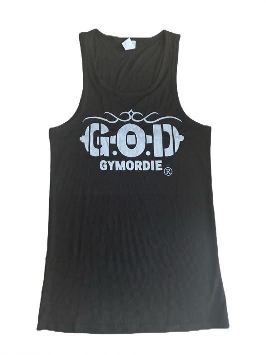 Men’s ribbed muscle fit stretch vest by GYMORDIE