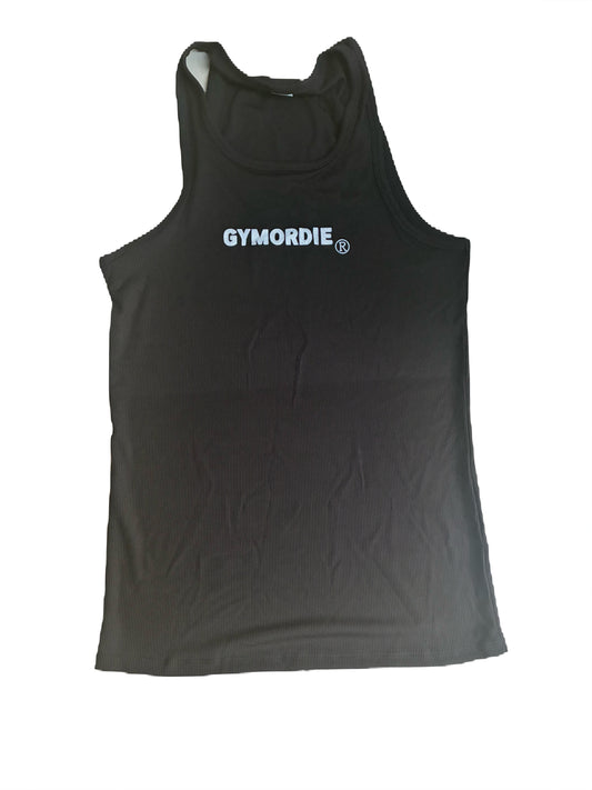 Men’s ribbed muscle fit stretch vest by GYMORDIE