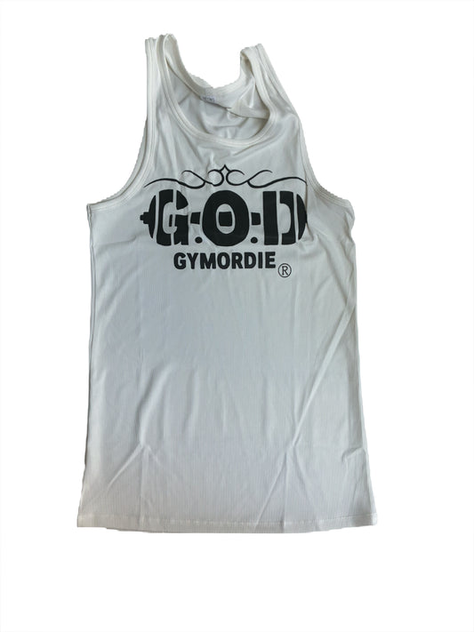 Men’s ribbed muscle fit stretch vest by GYMORDIE